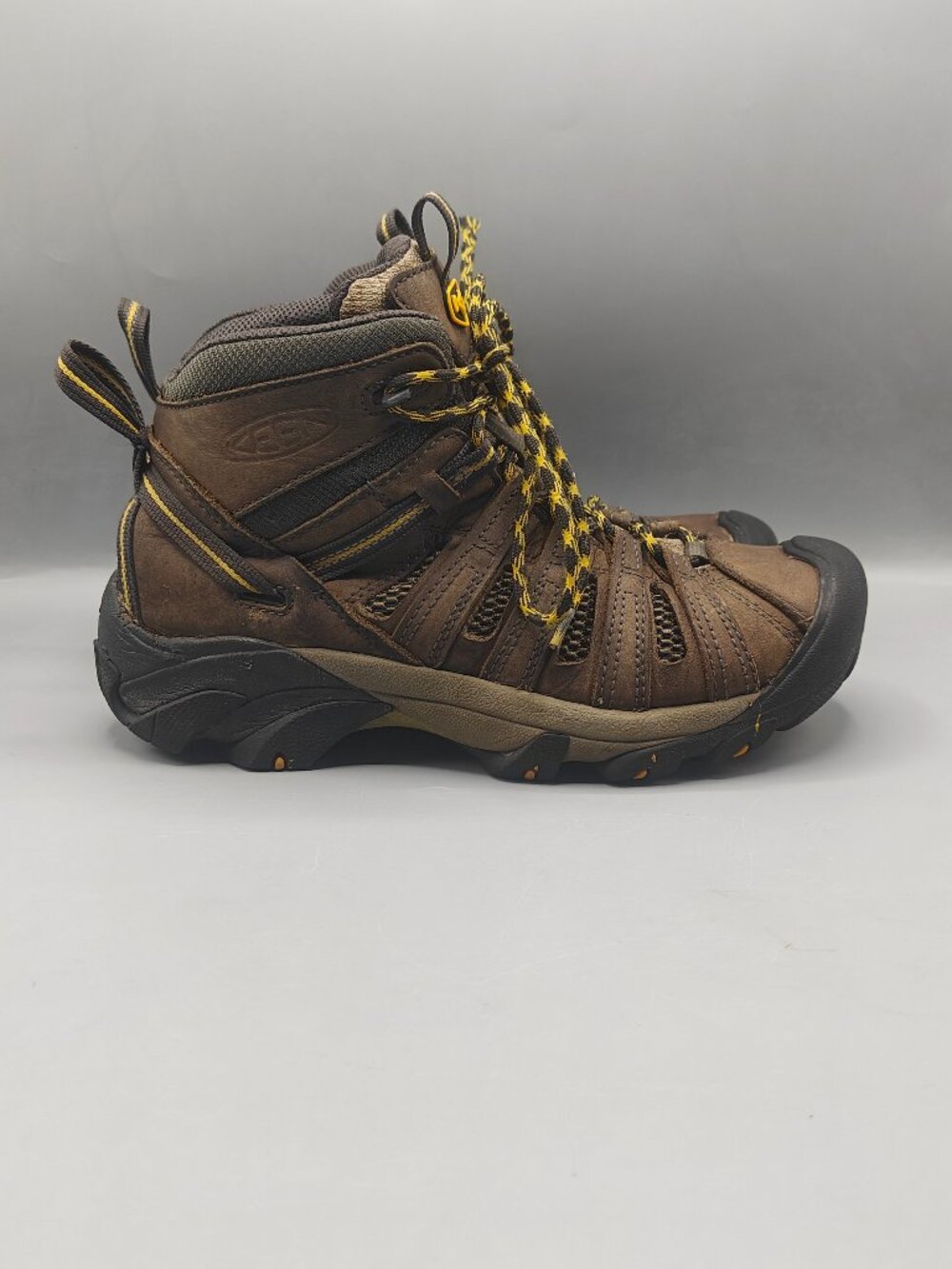 Keen Voyageur Mid Men’s Size 8 Brown Leather Lace Up Hiking Boots Vent 1008904